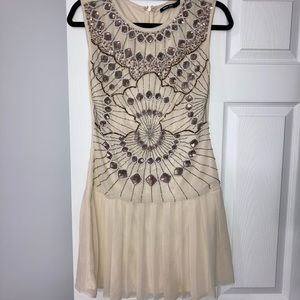 TFNC London beaded cream dress